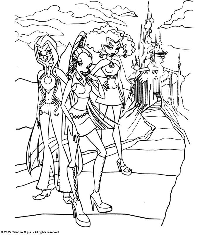 coloriage winx les mechantes trix